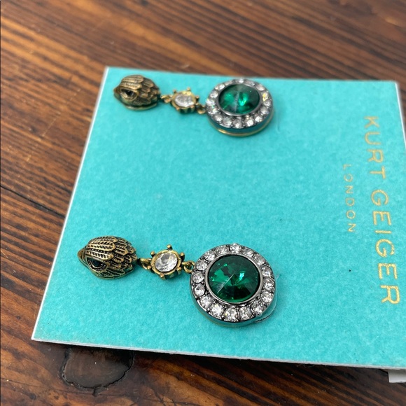 Kurt Geiger London Signature Eagle Octavia Gemstone drop earrings NWT - Picture 5 of 6